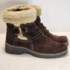 🐾 BareTraps Breesen Brown Suede Leather and Faux Fur Boots Size 7